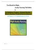 Test bank for High Acuity Nursing 7th Edition &lpar;LATEST&rpar; by Wagner Pierce Welsh All Chapters &lpar;1-39&rpar; &vert; Expert Verified Answers with Rationales &vert; Grade A&plus;
