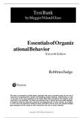 Essentials of Organizational Behavior&comma; 16th Edition &ndash; Stephen P&period; Robbins & Timothy A&period; Judge &ndash; Complete Test Bank with Answers