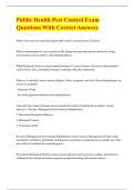 Public Health Pest Control Exam Questions With Correct Answers 