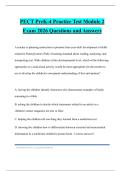 PECT PreK-4 Practice Test Module 2 Exam 2026 Questions and Answers