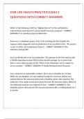 CISR LIFE HEALTH PRACTICE EXAM 2 QUESTIONS WITH CORRECT ANSWERS&period;