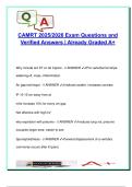 CAMRT &ndash; 2025&sol;2026 Exam &vert; 180&plus; Solved Questions &vert; Radiography&comma; Positioning&comma; Contrast & Pathology