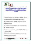 CAMRT &ndash; 2025&sol;2026 Exam &vert; 140&plus; Solved Questions &vert; Imaging&comma; Radiographic Positioning & Patient Care