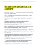MIS 301 EXAM QUESTIONS AND ANSWERS 