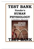TEST BANK VANDER'S HUMAN PHYSIOLOGY 16TH EDITION WIDMAIER&comma; RAFF AND STRANG Vander&rsquo;s Human Physiology The Mechanisms of Body Function&comma; 16th Edition Test Bank
