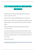 LAT - Final Exam Review 2026 Questions and Answers
