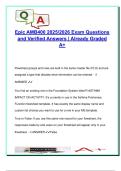 Epic AMB 400 &ndash; 2025&sol;2026 &ndash; 120 Verified Questions and Answers &ndash; OCC&comma; SmartSets&comma; Flowsheets&comma; Preference Lists