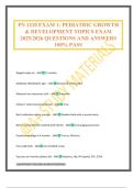 PN 1210 EXAM 1&colon; PEDIATRIC GROWTH & DEVELOPMENT TOPICS EXAM 2025&sol;2026 QUESTIONS AND ANSWERS 100&percnt; PASS