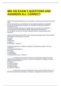 MIS 304 EXAM 3 QUESTIONS AND ANSWERS ALL CORRECT 