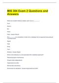 MIS 304 Exam 2 Questions and Answers 