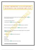 SCH4U CHEMISTRY 12 EXAM 2025&sol;2026 QUESTIONS AND ANSWERS 100&percnt; PASS