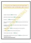 SCIENCE OLYMPIAD EXAM 2025&sol;2026 QUESTIONS AND ANSWERS 100&percnt; PASS