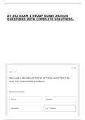 AT 202 EXAM 1 STUDY GUIDE 2025&sol;26 QUESTIONS WITH COMPLETE SOLUTIONS&period;
