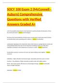 SOCY 100 Exam 2 &lpar;McConnell - Auburn&rpar; Comprehensive Questions with Verified Answers Graded A&plus;