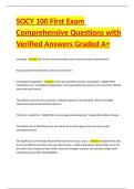 SOCY 100 First Exam Comprehensive Questions with Verified Answers Graded A&plus;