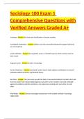 Sociology 100 Exam 1 Comprehensive Questions with Verified Answers Graded A&plus;