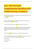 Socy 100 Final Exam Comprehensive Questions with Verified Answers Graded A&plus;
