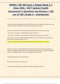 NR304 &sol; NR 304 Exam 1 Edapts Week 1-3  &lpar;New 2026 &sol; 2027 Update&rpar; Health  Assessment I &vert; Questions and Answers &vert; 100  out of 100 &vert; Grade A - Chamberlain