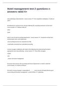 Hotel management test 2 questions n answers rated A&plus;