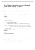 Hotel Operations Management Exam 3 with 100&percnt; correct answers