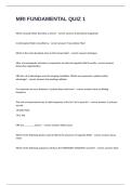 MRI FUNDAMENTAL QUIZ 1 PROCTORED EXAM QUESTIONS AND ANSWERS 2025 APPROVED