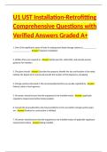 U1 UST Installation-Retrofitting Comprehensive Questions with Verified Answers Graded A&plus;