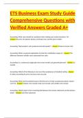 ETS Business Exam Study Guide Comprehensive Questions with Verified Answers Graded A&plus;