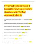 ETSU PCC1 Campbell Exam 2 Kahoot Review Comprehensive Questions with Verified Answers Graded A&plus;