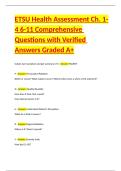 ETSU Health Assessment Ch&period; 1-4 6-11 Comprehensive Questions with Verified Answers Graded A&plus;