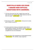MARYVILLE NURS 620 EXAM  4 BRAND NEW OFFICIAL  QUESTIONS WITH ANSWERS&period;