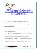 MSF eCourse Exam 2025&sol;2026 &vert; 200&plus; Verified Q&As &vert; FINE-C&comma; T-CLOCS&comma; SEE&comma; Riding Skills &vert; Motorcycle Safety Foundation &lpar;USA&rpar;