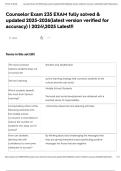 Counselor Exam 235 EXAM fully solved & updated 2025-2026&lpar;latest version verified for accuracy&rpar; &vert; 20242025 Latest&excl;&excl;