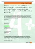 OEC Final Exam Test Bank  &sol; OEC Final  Exam Prep &sol;OEC Final Predictor Exam Latest  2025&sol;2026 Complete 300 Questions And  Correct Detailed Answers &lpar;Verified Rationales &rpar;  Graded A&plus; 