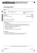 Chemistry - 0620 &sol; 61 Paper 6 - Alternative to Practical Question Paper - October &sol; November 2024 IGCSE - Cambridge International Examination&period; Examination Question Paper &plus; Mark Scheme &plus; Data Sheet