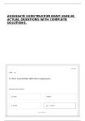 ASSOCIATE CONSTRUCTOR EXAM 2025&sol;26 ACTUAL QUESTIONS WITH COMPLETE SOLUTIONS&period;