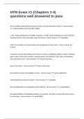HTM Exam &num;1 &lpar;Chapters 1-4&rpar; questions well answered to pass