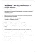 HTM Exam 2 questions well answered already passed