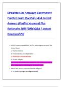 Compilation Bundle for StraighterLine American Government Practice Exams Questions And Correct Answers &lpar;Verified Answers&rpar; Plus Rationales 2025&vert;2026 Q&A &vert; Instant Download Pdf