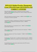 HSM 4215 Medical Practice Management  Exam UPDATED Study QUESTIONS AND  CORRECT ANSWERS