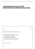 CPHON CHEMO 2025&sol;26 ACTUAL QUESTIONS WITH COMPLETE SOLUTIONS&period;
