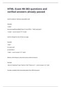 HTML Exam 98-383 questions and verified answers already passed