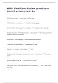 HTML Final Exam Review questions n correct answers rated A&plus;