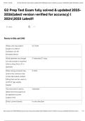 G2 Prep Test Exam fully solved & updated 2025-2026&lpar;latest version verified for accuracy&rpar; &vert; 20242025 Latest&excl;&excl;
