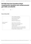 ENV320 Final Exam Questions EXAM comprehensive questions and verified answers&vert; get it 100&percnt; ACCURATE&excl;&excl;