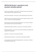 HRTM 344 Exam 1 questions and answers already passed