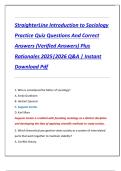 Compilation Bundle for StraighterLine Introduction to Sociology Final Practice Exams Questions And Correct Answers &lpar;Verified Answers&rpar; Plus Rationales 2025&vert;2026 Q&A &vert; Instant Download Pdf
