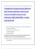 Compilation Bundle for StraighterLine Organizational Behavior Final Exams Practice Questions And Correct Answers &lpar;Verified Answers&rpar; Plus Rationales 2025&vert;2026 Q&A &vert; Instant Download Pdf