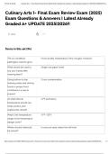 Culinary Arts 1- Final Exam Review Exam &lpar;2025&rpar; Exam Questions & Answers &vert; Latest Already Graded A&plus; UPDATE 2025&vert;2026&excl;&excl;