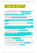 FDNYC G60 PRACTICE EXAM QUESTIONS AND ANSWERS