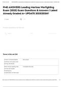 PME ANSWERS Leading Marines Warfighting Exam &lpar;2025&rpar; Exam Questions & Answers &vert; Latest Already Graded A&plus; UPDATE 2025&vert;2026&excl;&excl;